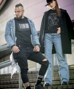 juodas džemperis laisvai kalbu prancūziškai, ne bobų reikalai, vyrams, moterims, apranga, lietuviska preke, ideja dovanai